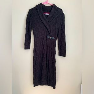 Calvin Klein Black Wrap Sweater Dress